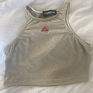 Frankie Collective Reworked Adidas Tan Sleeveless‎ Crop Top Size Medium
